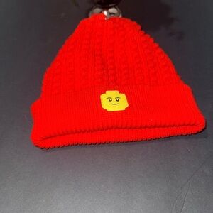 Lego Red Knit Beanie with Yellow Tag
